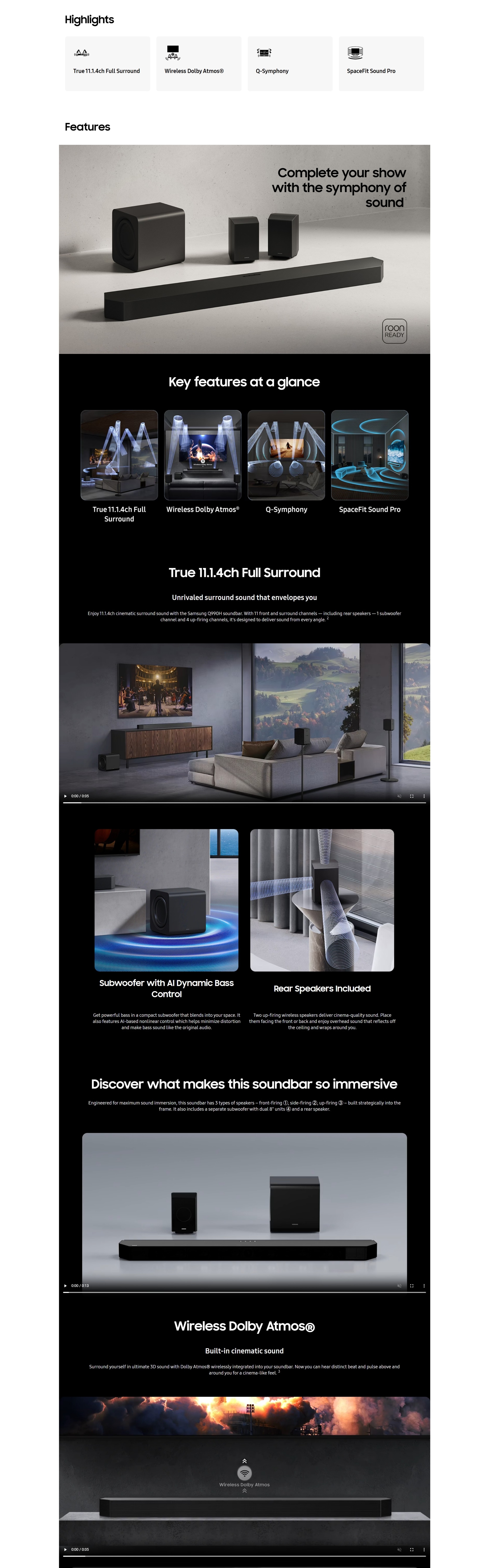 SAMSUNG Q-series Soundbar HW-Q990H 11.1.4 ch Subwoofer & Rear Speaker (2026)